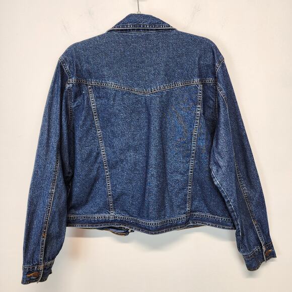 Vintage Bill Blass Relaxed Fit Jean Denim Jacket Size L Medium Wash 100% Cotton - Picture 2 of 13